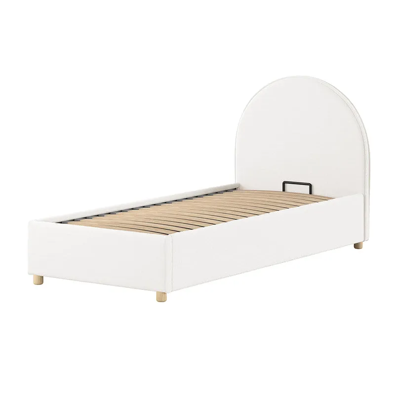Lit coffre 90x200 sommier inclus Vipack Moon Blanc
