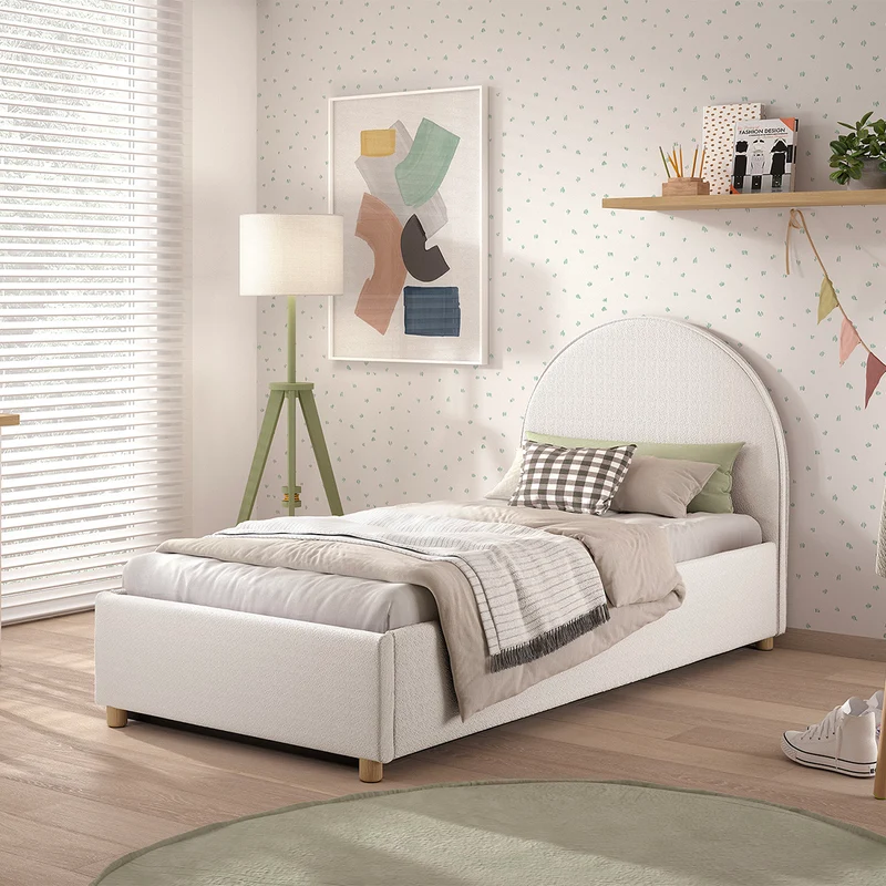 Lit coffre 90x200 sommier inclus Vipack Moon Blanc