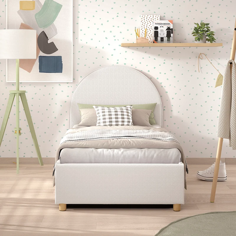 Lit coffre 90x200 sommier inclus Vipack Moon Blanc