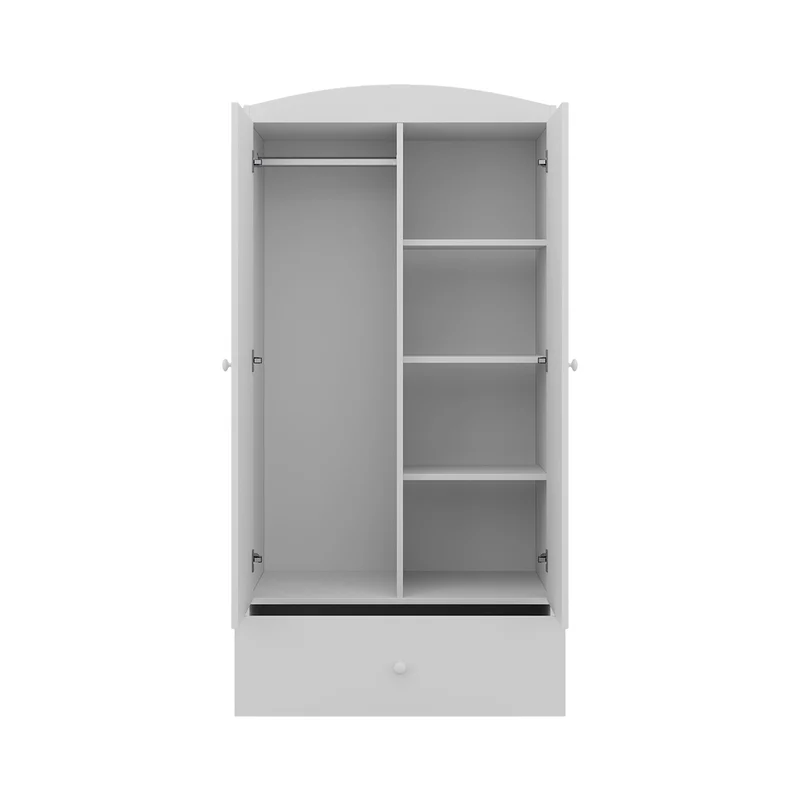 Armoire 2 portes 1 tiroir Kocot Kids Babydream La princesse et le cheval - Blanc