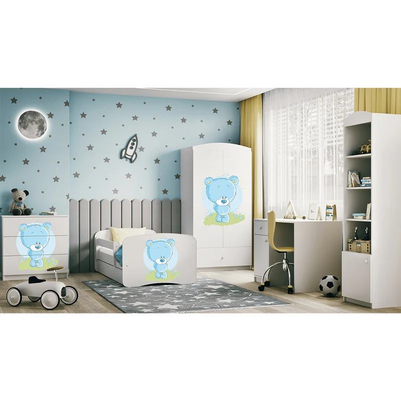 Commode 3 tiroirs Kocot Kids Babydream Ourson bleu - Blanc