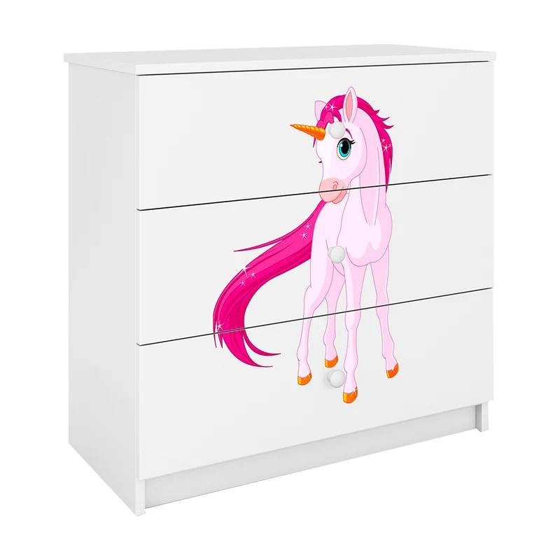 Commode 3 tiroirs Kocot Kids Babydream Licorne - Blanc