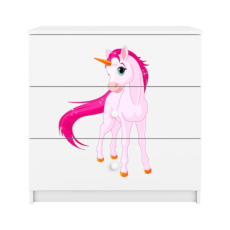 Commode 3 tiroirs Kocot Kids Babydream Licorne - Blanc