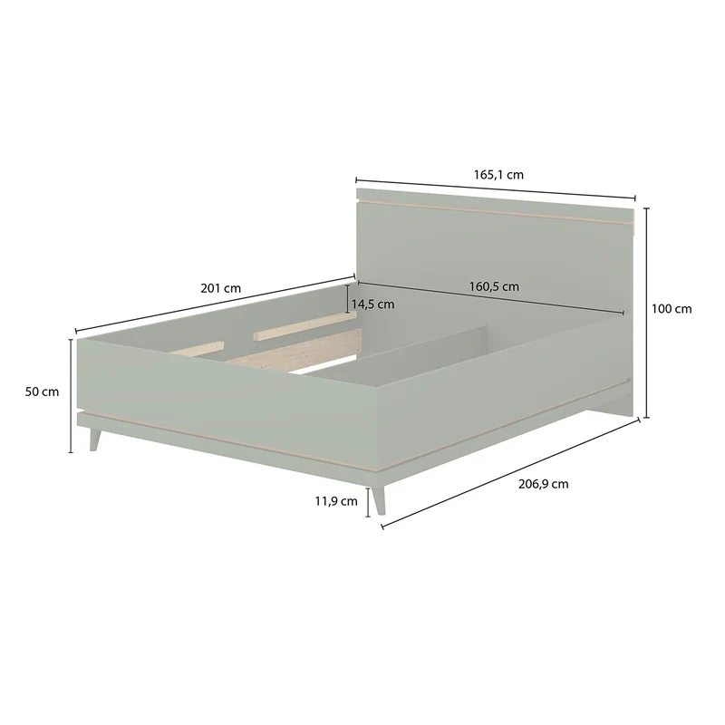 Lit 160x200 sommier inclus Sandy Bois
