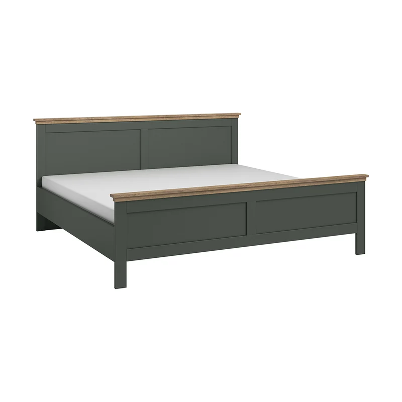 Lit 160x200 sommier inclus Martin Vert et Bois