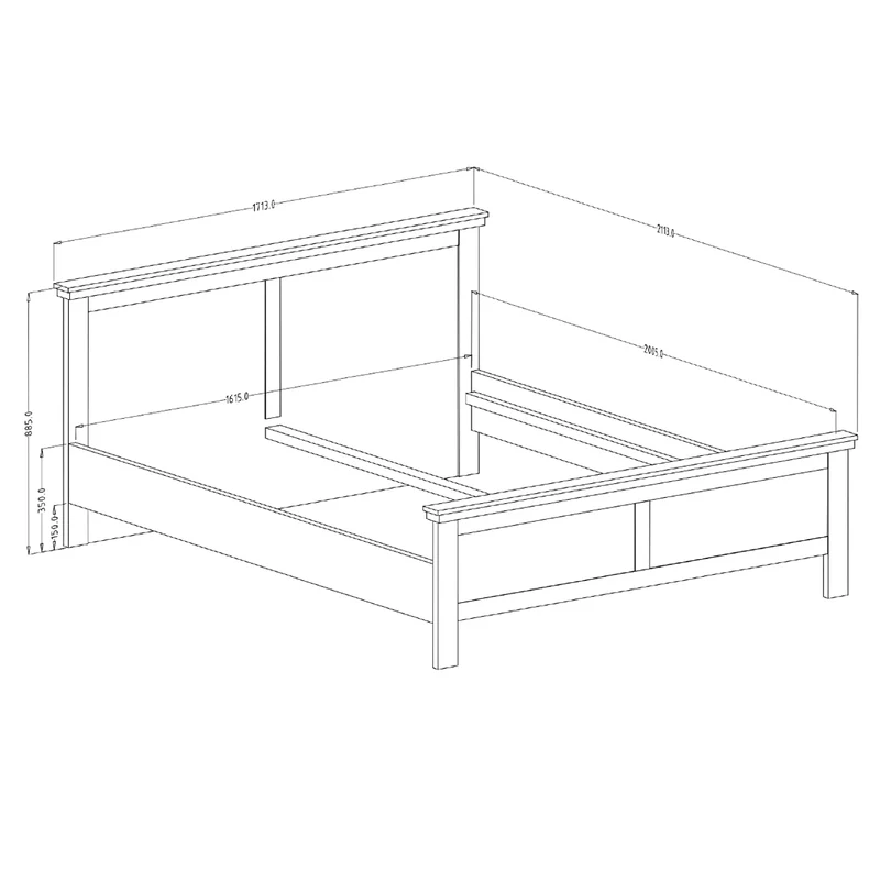 Lit 160x200 sommier inclus Martin Vert et Bois