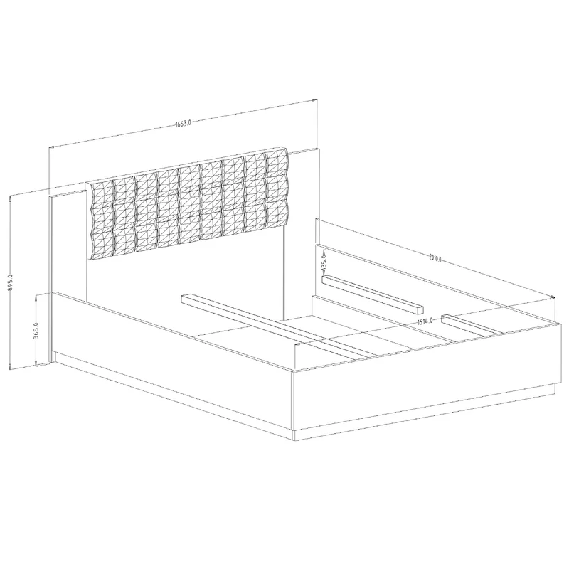 Lit 160x200 sommier inclus Alec Bois foncé et Noir