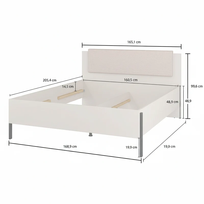 Lit 160x200 sommier inclus Bérénice Cachemire