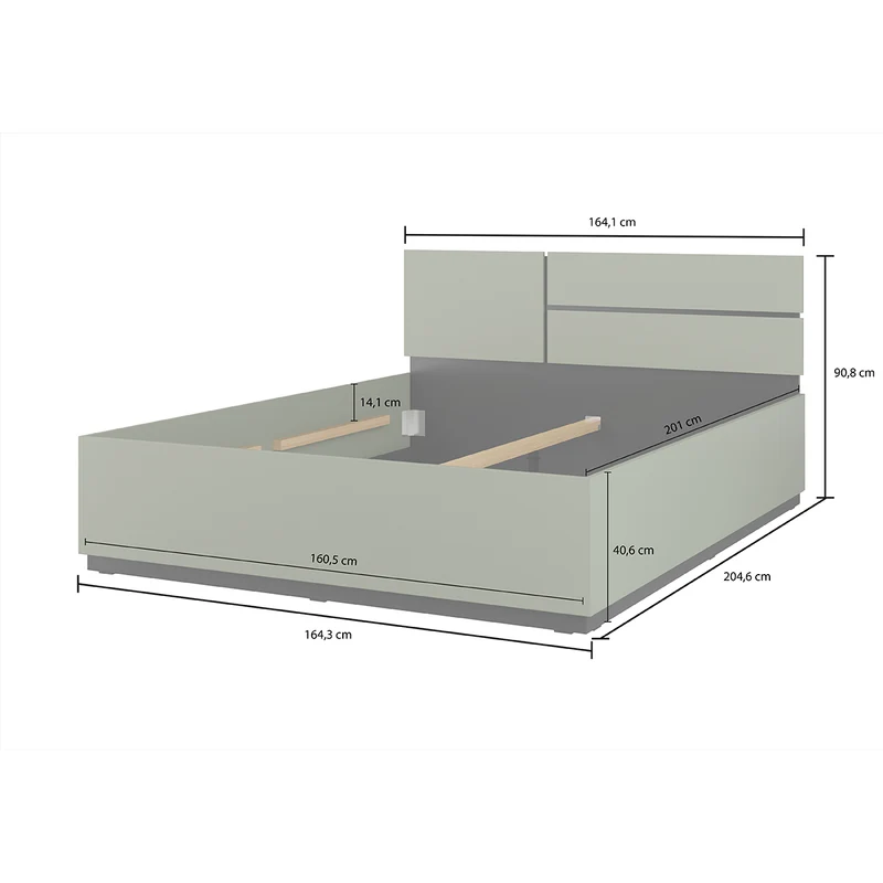 Lit 160x200 sommier inclus Lilia Vert