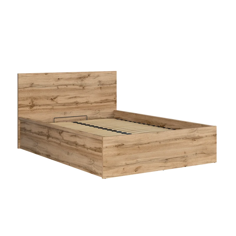 Lit coffre 140x200 sommier inclus Edwin Bois