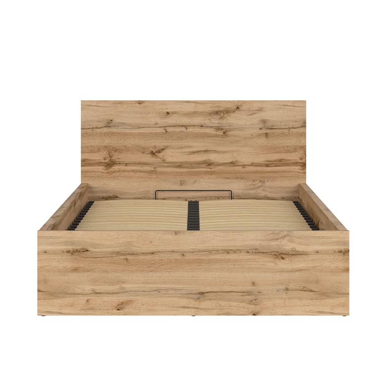 Lit coffre 140x200 sommier inclus Edwin Bois