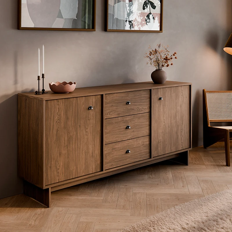 Buffet 2 portes 3 tiroirs Riyo Bois foncé