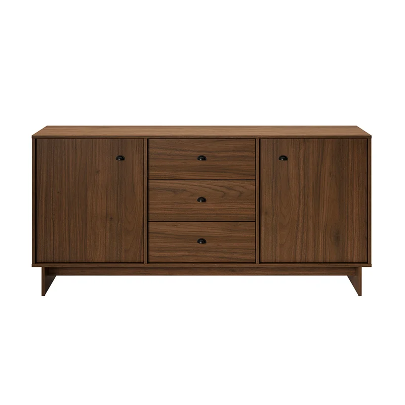 Buffet 2 portes 3 tiroirs Riyo Bois foncé