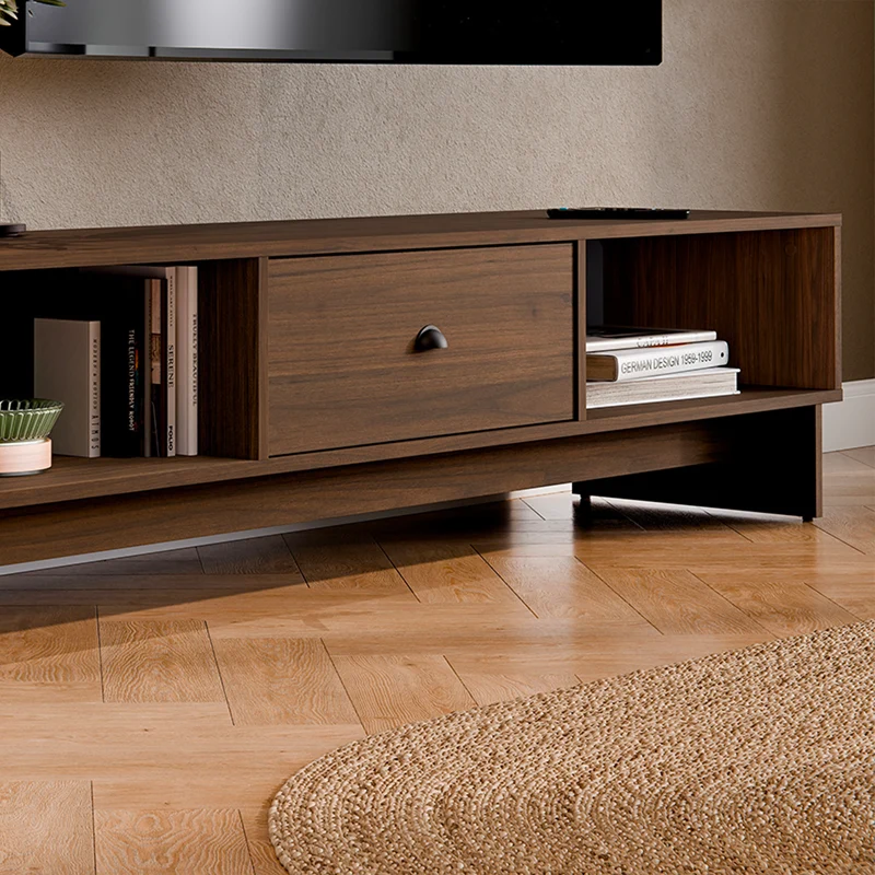 Meuble TV 1 tiroir 176 cm Riyo Bois foncé