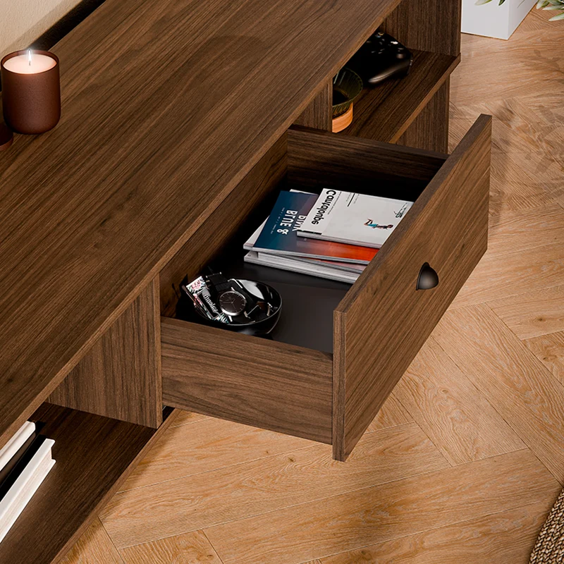 Meuble TV 1 tiroir 176 cm Riyo Bois foncé