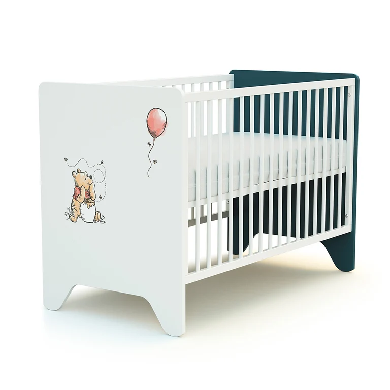Lit bébé 60x120 AT4 Disney Exploring Winnie Bleu Canard et Blanc