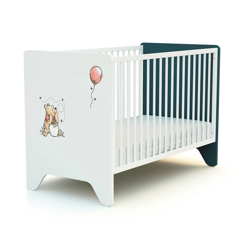 Lit bébé 60x120 AT4 Disney Exploring Winnie Bleu Canard et Blanc