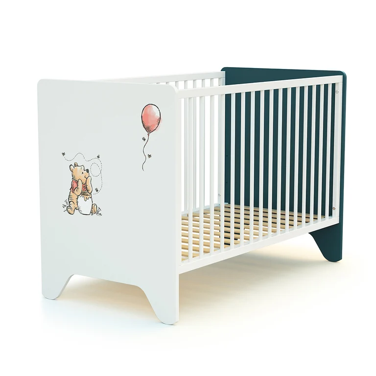 Lit bébé 60x120 AT4 Disney Exploring Winnie Bleu Canard et Blanc