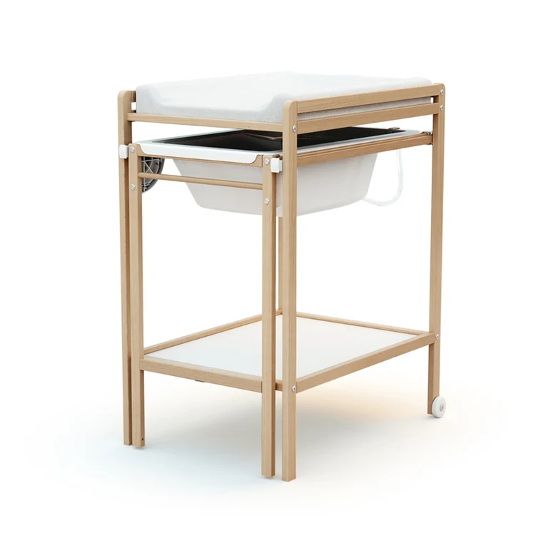 Table à langer avec baignoire AT4 Essentiel Hêtre