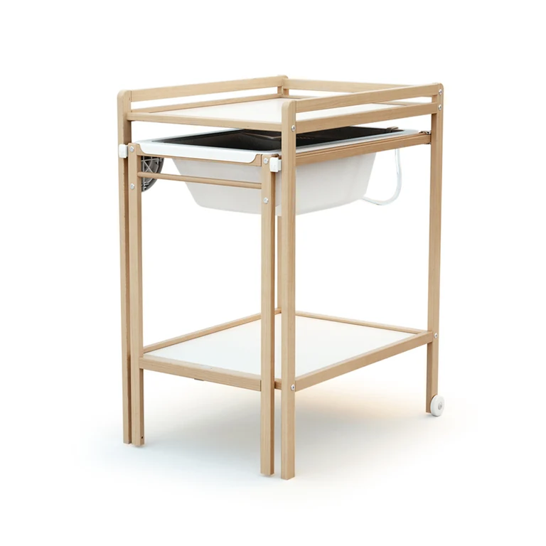 Table à langer avec baignoire AT4 Essentiel Hêtre