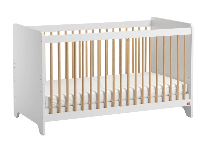 Lit bébé évolutif Vox Leaf - Blanc et bois