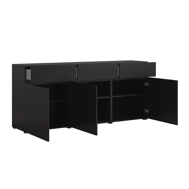 Buffet 3 portes 3 tiroirs Lilia Noir
