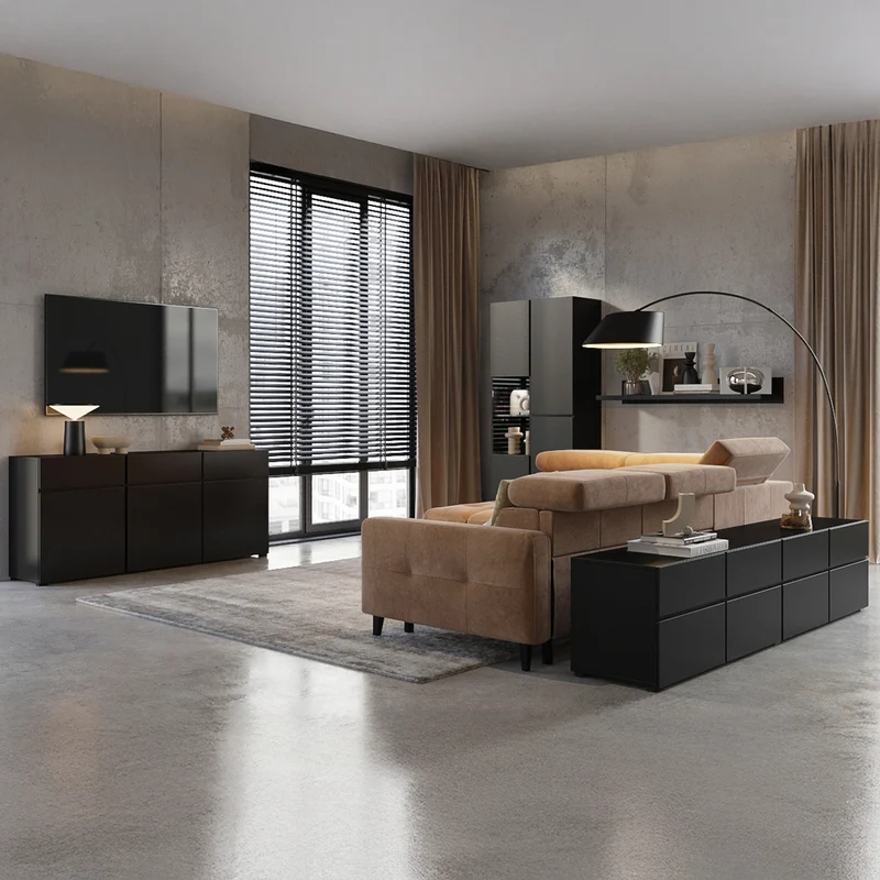 Buffet 3 portes 3 tiroirs Lilia Noir