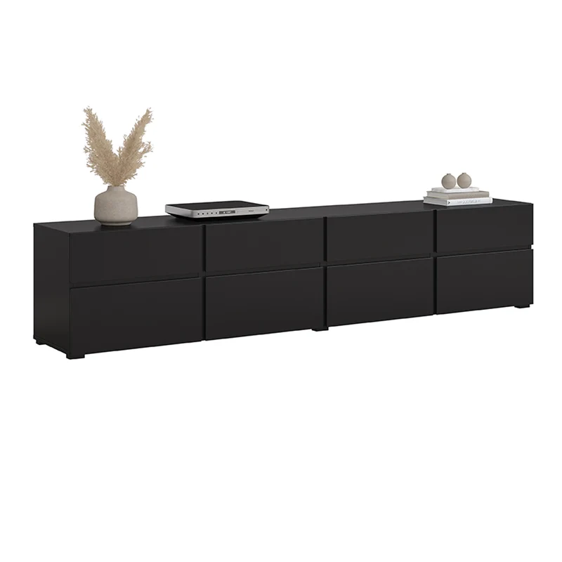 Meuble TV 4 portes 225 cm Lilia Noir