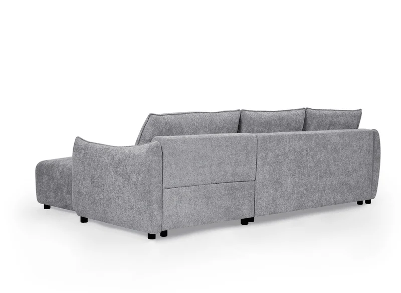 Canapé d'angle convertible et réversible en velours chiné gris MYSA