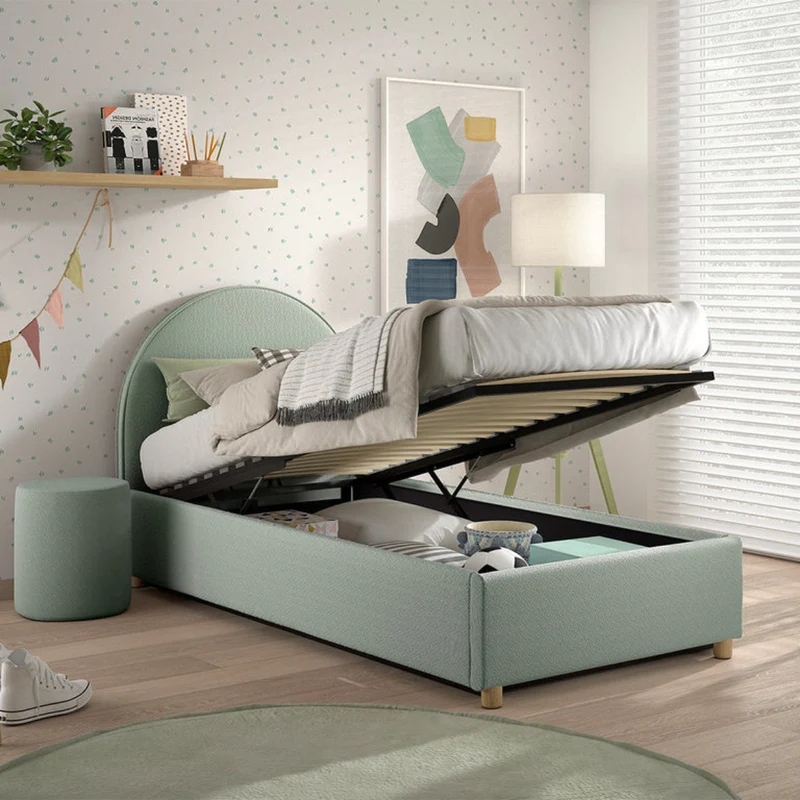 Lit coffre 90x200 sommier inclus Vipack Moon Vert