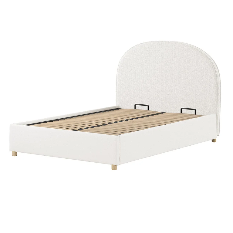 Lit coffre 140x200 sommier inclus Vipack Moon Blanc