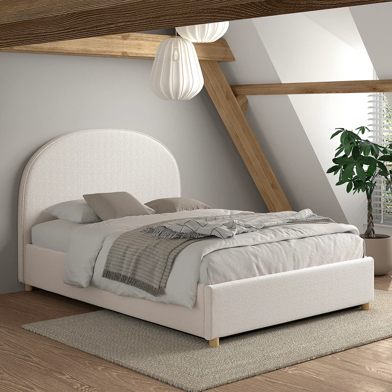 Lit coffre 140x200 sommier inclus Vipack Moon Blanc