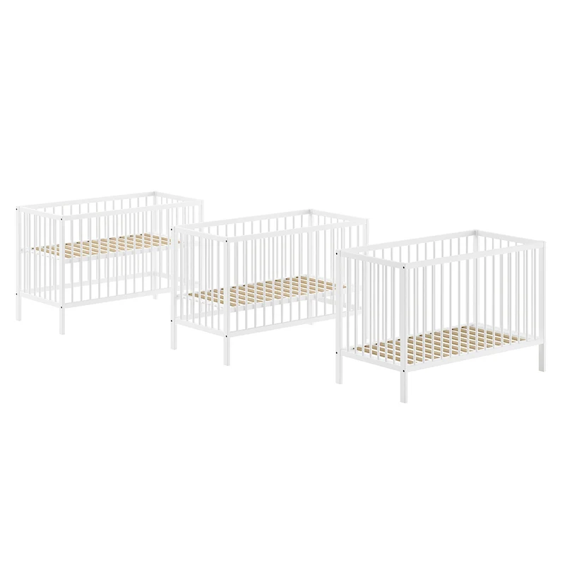 Lit bébé 60x120 et Table à langer Vipack Meryl Blanc