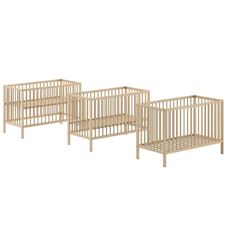 Lit bébé 60x120 et Table à langer Vipack Meryl Bois