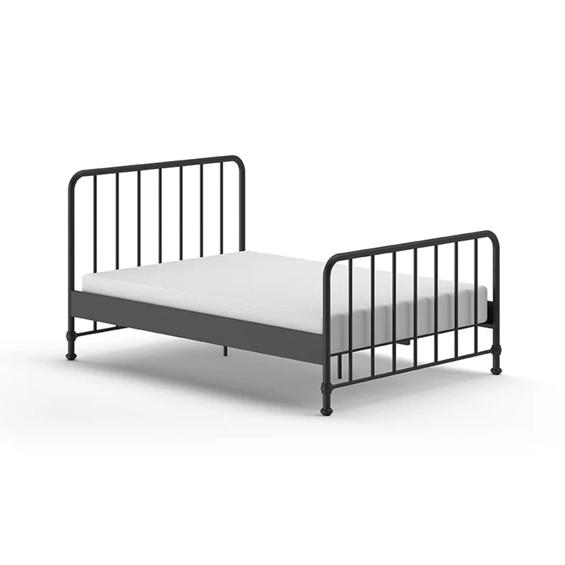 Lit 140x200 sommier inclus Vipack Bronxx Noir mat