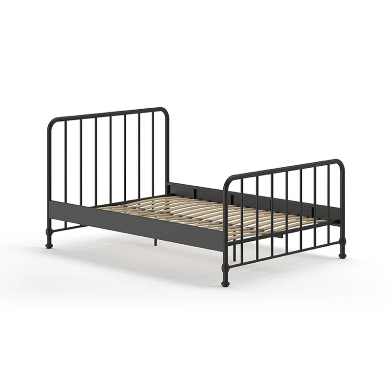 Lit 140x200 sommier inclus Vipack Bronxx Noir mat
