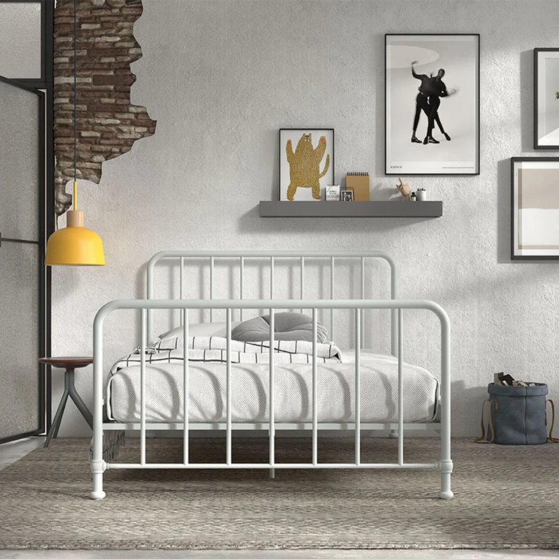 Lit 140x200 sommier inclus Vipack Bronxx Blanc mat