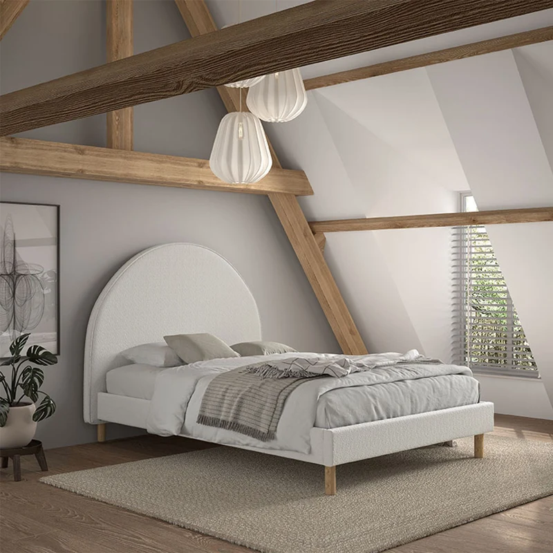 Lit 140x200 sommier inclus Vipack Moon Blanc