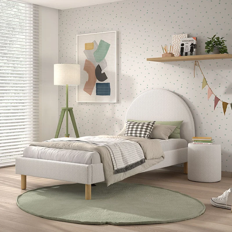 Lit 90x200 sommier inclus Vipack Moon Blanc