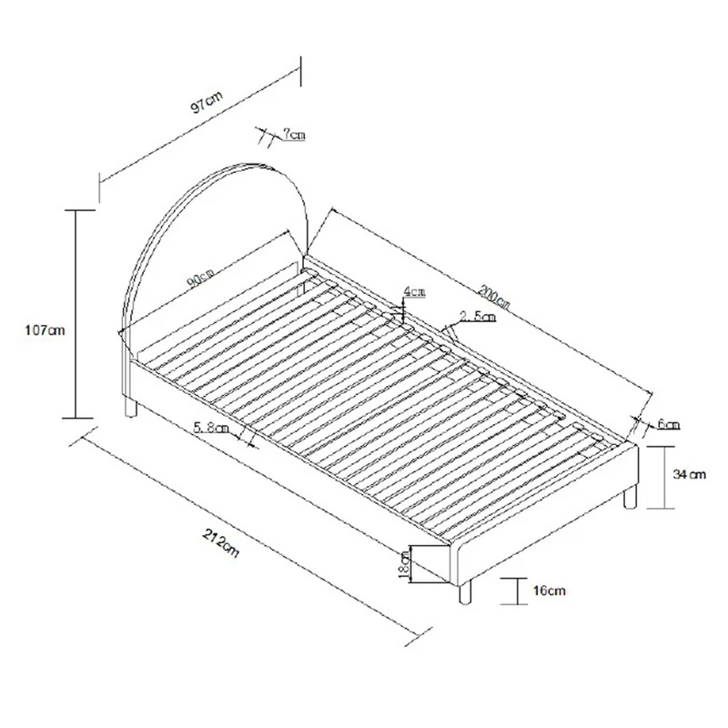 Lit 90x200 sommier inclus Vipack Moon Blanc