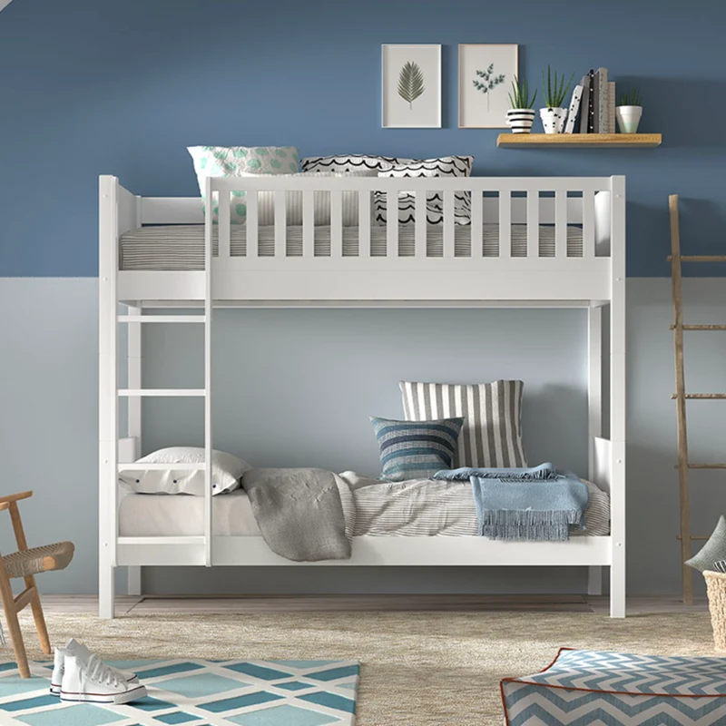 Lit superposé 90x200 sommiers inclus Vipack Scott Blanc