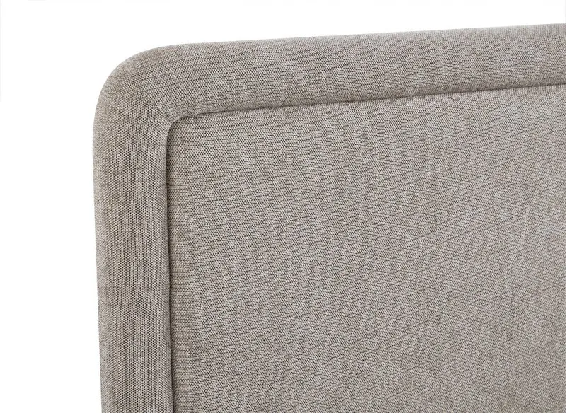 Lit double en tissu doux taupe 160 x200 cm ANELA