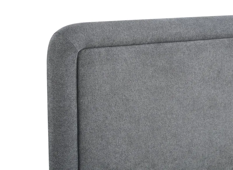 Lit double en tissu doux gris 160 x200 cm ANELA