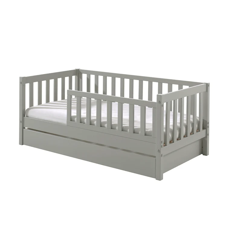 Lit 70x140 sommier et tiroir inclus Vipack Tod - Gris