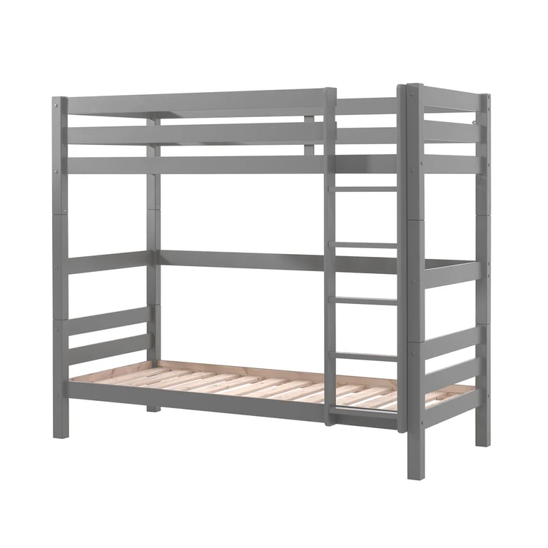 Lit Superposé 90x200 Hauteur 180 cm Sommier Inclus Vipack Pino Gris