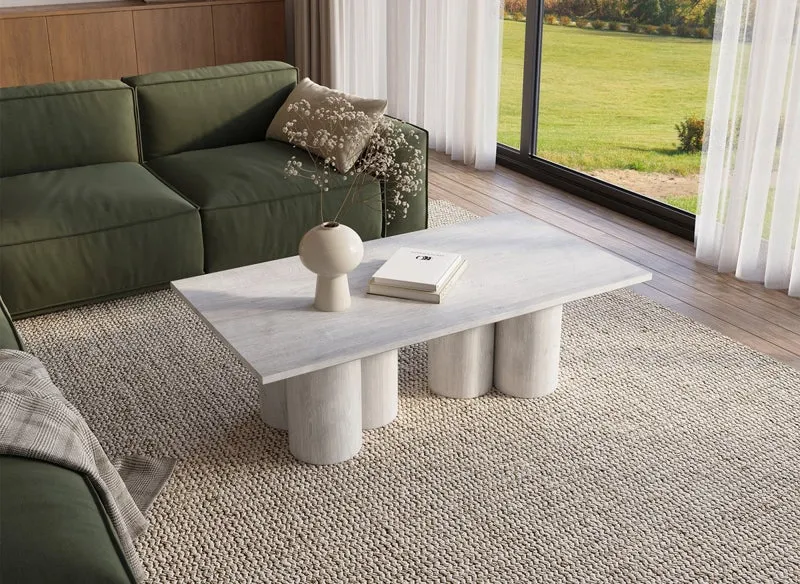 Table basse blanche pieds forme organique ROSALIA