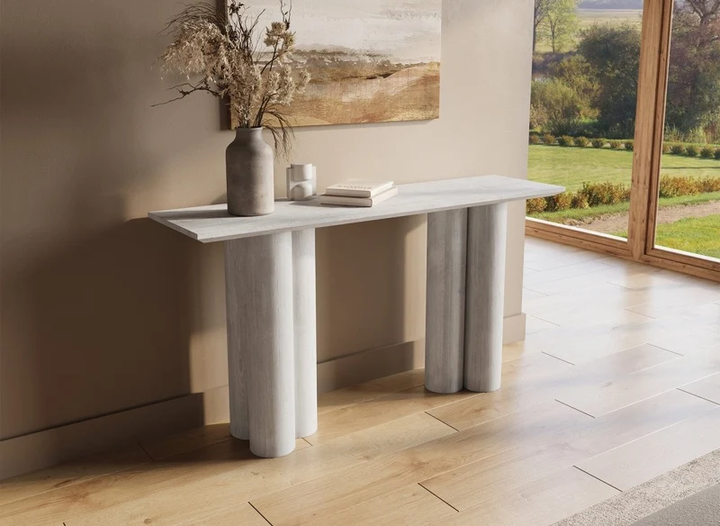 Console blanche pieds forme organique ROSALIA