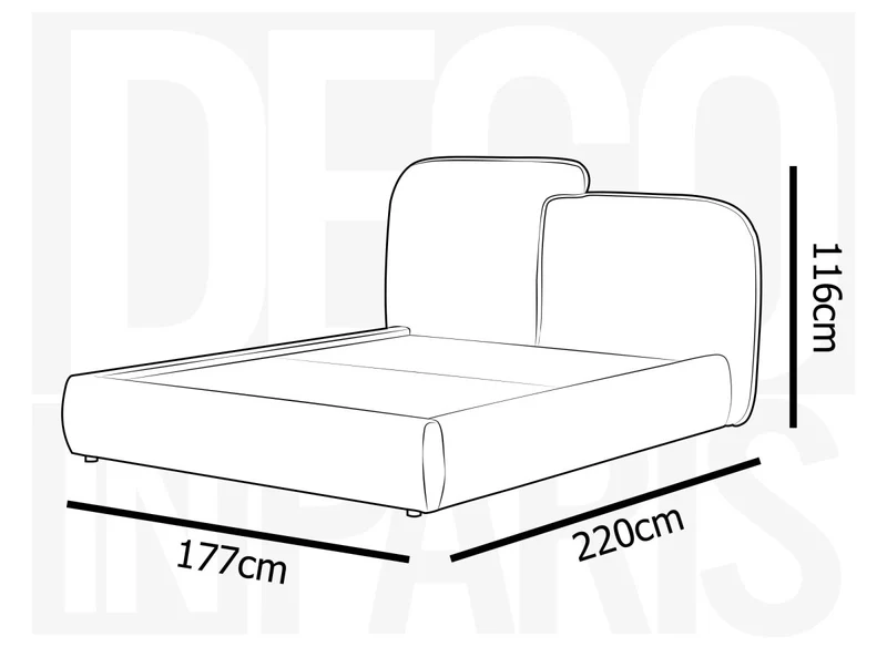 Lit coffre en velours chiné beige 140x190 cm MILENA