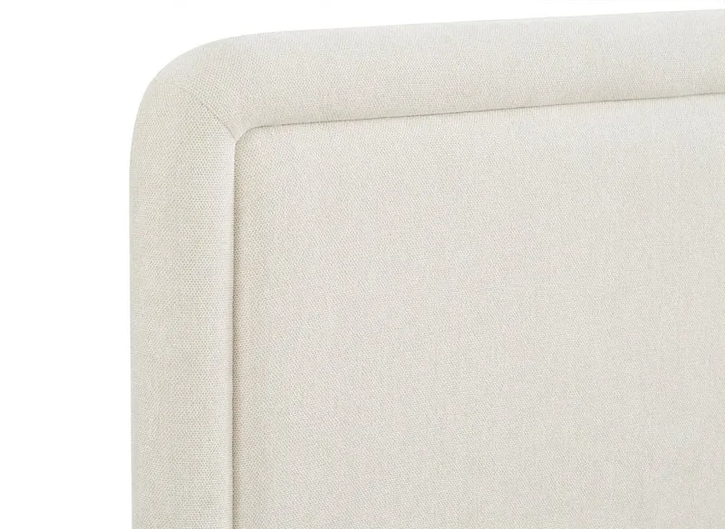 Lit double en tissu doux beige 160 x200 cm ANELA