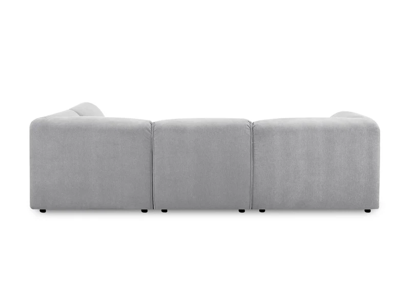Canapé d'angle modulable en velours gris HARINA